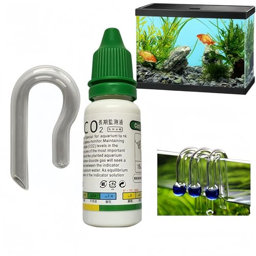 Yujinpu Aquatic CO2 Glass Drop Checker,CO2 Drop Checker,Aquarium Fish Tank Carbon Dioxide Checker,CO2 Aquarium Kit,Transparent CO2 Drop Checker,Aquarium Test Kit,Fish Tank Water Test Kit,CO2 Aquarium