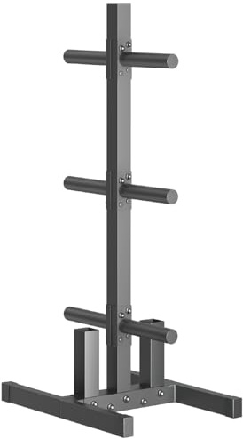 Supporto olimpico per piastre di carico per dischi paraurti, albero olimpico a 6 montanti e supporto per barra per palestra domestica, capacità di peso 362,9 kg, albero olimpico per dischi da 5,1 cm