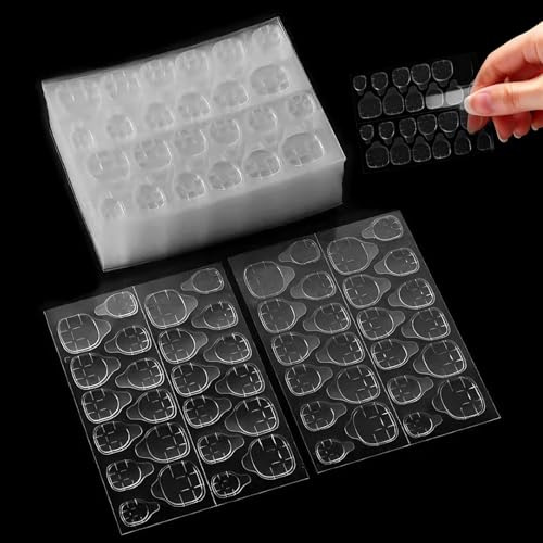 Vbxvsa 1 200 st bärbar nagelgelé lim, dubbelsidig nagellim klistermärke 7,7 x 5,5 cm för gelé lapp nagellim klistermärke