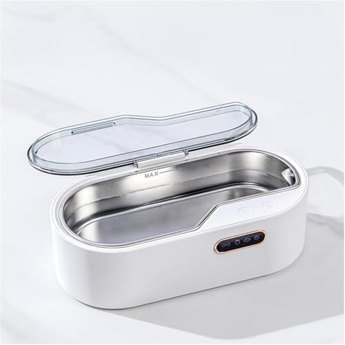 Ultra Jewelry Cleaner 450ml - 360° Deep Clean for Gold, Silver, Diamonds & More - Stainless Steel Tank with Visual Lid - 45KHz Ultrasonic Cleaning Solution for Home Use