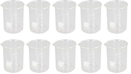 NOENNULL Vetenskaplig bägarset, 10 st vetenskapligt bägarglas, 250 ml, stor kapacitet, stor volym, genomskinligt bägarglas med steglas-verktygssats