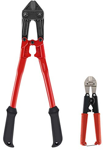 MAXPOWER 2Pcs Bolt Cutter Set, 18-Inch Heavy Duty Bolt Cutter, 8-Inch Mini Bolt Cutter, Chrome Molybdenum Steel Blade