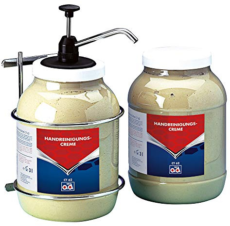 AD Chemie Wandhalterung für CT 62 3L Rundglas Dose Befestigung Spendersystem Seifenspender Wandhalter Ct 62 Halterung Halter Druckpump System 100100-001-071