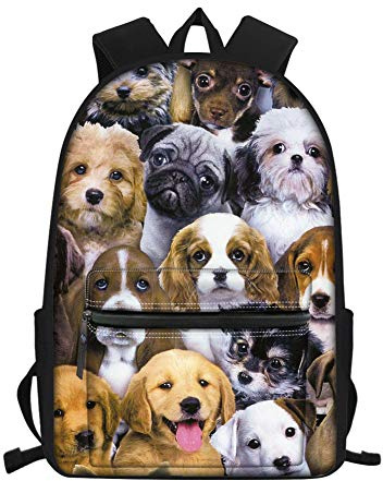 Showudesigns Kids Backpack Personalized Dog Cute Book Bag for Preschool/Primary/Elementary/Junior Senior Girls Boys School Bag Packs