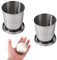 2 Stück Edelstahl Faltbare Metallbecher, Outdoor Tragbar Teleskop Becher, Faltbarer Reisebecher, Campingbecher für Reise Picknick Wandern Outdoor Wasser Tasse Kaffeetasse Bierkrug