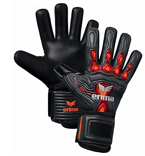 Erima Unisex Erwachsene FleX-Ray Hardground FS Torwarthandschuh, fiery coral/schwarz, 7,5