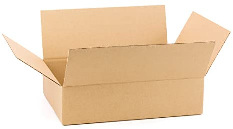 Confezione da 25 Scatole di Cartone Rinforzato con Pareti Singole, 40x30x10 cm - Prodotto nell'UE con Cartone Riciclato, Resistente per Spedizioni, Stoccaggio e Traslochi