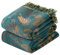 HOORDRY Cotton Bed Throw with Tassels,Double-sided Bohemian throws for sofas,150x200CM(60×80In) Woven Warm Blanket for single Sofa, Bedspread and Settee Couch Travel,Green/Teal