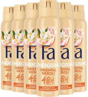 Fa Desodorante en spray Oriental Moments con el delicado aroma de rosa del desierto y sándalo, protección de 48 horas, 6 x 150 ml