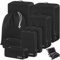 Koffer Organizer Set 8-teilig, Packtaschen für Koffer, Packing Cubes Set für Reise,Packtaschen mit Kosmetiktasche (Schwarz, 8-teilig)