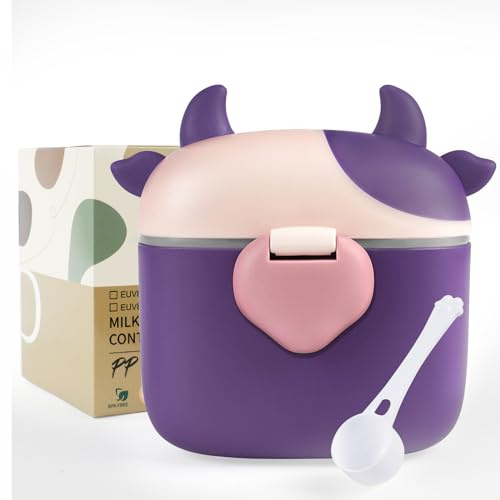 Aolso Dosatore per Latte in Polvere, 230g Dispenser di Polvere Formula, Dispenser di Latte in Polvere Sigillato per Neonati, Cereali, Frutta, Contenitore per Alimenti Portatile (Viola)