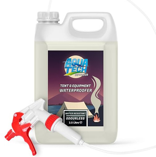 AquaTech - Tent and Gear Waterproof Spray with Long Hose Trigger - Effectively Protects Equipment and Awnings From The Elements - 2.5 Litre