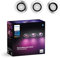Philips Hue White & Color Ambiance Centura runde Einbauspots 3er Pack (1.050 lm), dimmbare Deckenlampen mit 16 Mio. Farben, smarte Lichtsteuerung über Sprache und App, aluminium, neue Generation