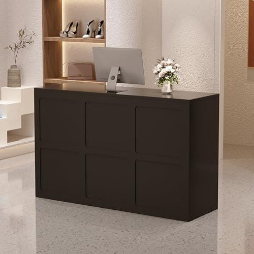 Empfangstresen Moderne Empfangstheke mit abschließbaren Schubladen und Theke für Einzelhandelsgeschäft Schönheitssalon und Bürolobby Schwarz 1