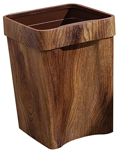 Alipis Cestino e Moderno da 8l in Plastica dei Rifiuti Finitura Effetto Legno, Facile da Pulire la Casa e Bagno