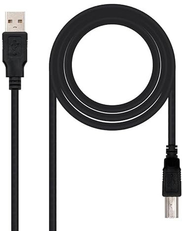 PRENDELUZ CABLE USB 2.0 Impresora Tipo A/M-B/M, Negro 1.0 m, Transferencia de datos rápida, ideal para conectar impresoras a PC.