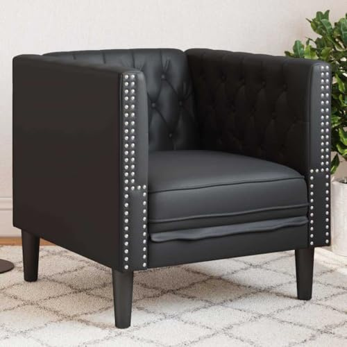 SKM Fauteuil Chesterfield Argyle Noir 71 x 74.5 x 70.5 cm Faux Cuir,Meubles,Canapés,Noir,15.6KG,42013013