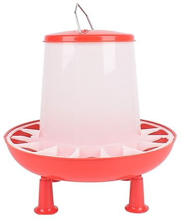 PANGBOER Contenedor automático de alimentos para aves de corral, juego de bebedero para patos, codornices, palomas, suministros de alimentación de pollo con patas