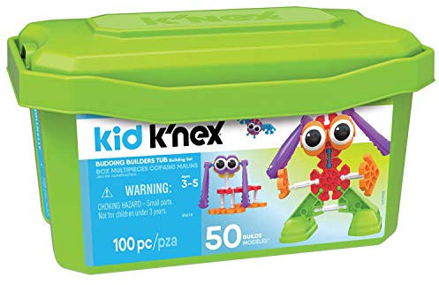 Kid K'NEX | Budding Builders Set 50 Model | Kids Craft Set with 100 Pieces, Educational ,Fun Building Toys for Boys and Girls, Construction Toys for Ages 3+ | Basic Fun 85618