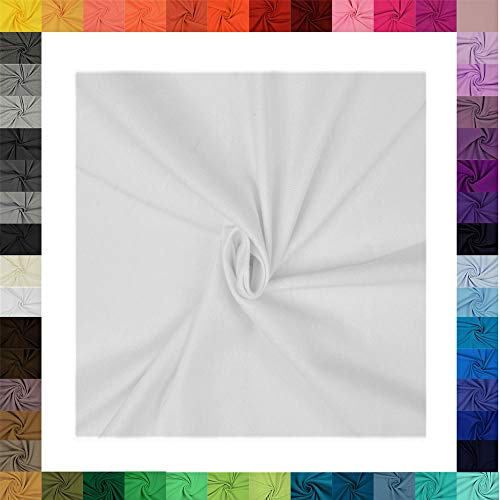 Jersey Baumwolljersey Uni Meterware, 220g/m², Öko-Tex Standard 100, 0,5 m, Stoffe, 330g/lfm (Weiß 5003)