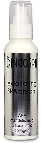 BINGOSPA Peeling Nachtcreme mit AHA-, Mandel-, Liponsäuren und Kollagen fur Reinigung, Hautregeneration - 135 g