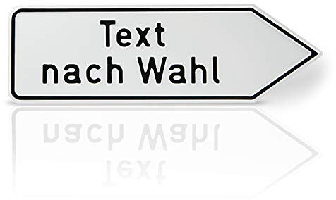 Betriebsausstattung24 Individuell gefertigtes Wegweiser-Schild - Rechtsweisend - Aluminium geprägt - Ecken abgerundet (90,0 x 30,0 cm, Weiß)