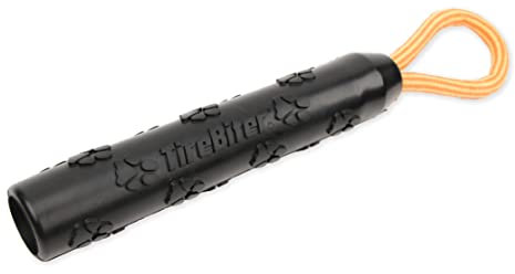 Mammoth TireBiterII Retriever with Loop Rope Handle – Natural Rubber Dog Toys – Dog Toys for Extra Long Interactive Fetch and Play – 11”