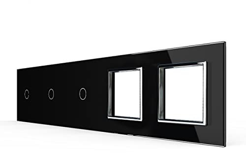 Livolo nur Glasblende 5 Fach VL-C7-C1/C1/C1/SR/SR-12 Schwarz Glasrahmen Glas Blende für Steckdosen Touch Berührungs Lichtschalter und Serienschalter