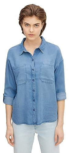 TOM TAILOR Denim Le signore Camicia oversize in denim 1024141, 10110 - Blue Denim, M