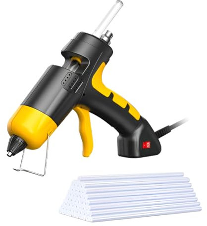 AZK SOLUTIONS 30W HOT MINI Glue Gun with 50PCS 5mm x 100mm Glue Sticks | Corded Electric | | with Anti-SCALDING Nozzle | DIY Tool | for Art & Craft | Quick Home & Office Repair | Yellow