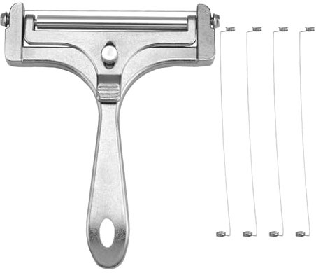 Tagliasformaggio in lega di alluminio, MYLERCT affettatrice formaggio con rullo e filo di taglio regolabile, scala precisa per tagliare burro, formaggio affettatrice con 4 fili extra