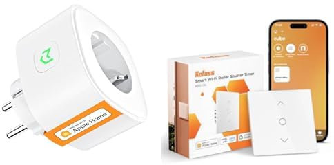 Refoss WLAN Steckdose mit Apple HomeKit, Fernbedienung Smart Steckdose, WLAN Rollladenschalter mit Apple HomeKit, Smart Rolladen Zeitschaltuhr, WLAN Jalousien Schalter mit Siri, Alexa, Google