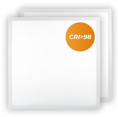 LUXULA 2x LED Panel 62x62cm Rasterleuchte - CRI98 Vollspektrum - 4000K Neutralweiß 40W 4000lm - flimmerfrei - mit 230V Netzteil - LED Deckenleuchte für Rasterdecke