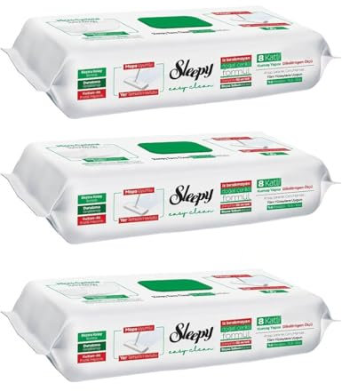 3x Sleepy Easy Clean Reinigungstücher | 30 Stück pro Packung | Weisse Seife Grün | Für streifenfreien Glanz auf allen Oberflächen