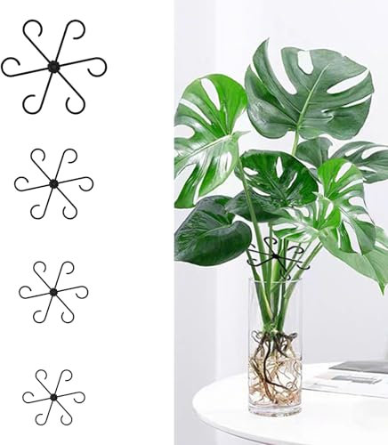 24 Pcs Support de Tige Plantes Vivaces, Anneau de Soutien Plantes, Clips Support de Plante en Plastique Plante de Intérieur Jardin Monstera Fleurs Roses Légume(Noir)