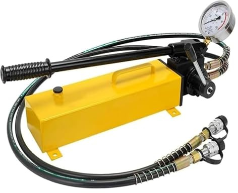 2 pompes à main hydraulique à double Action de 1,8 m avec tuyau et jauge, réservoir de 700kg/mt (10 000 Psi) et huile de 3 000cc - pour utilisation avec divers outils de plomberie