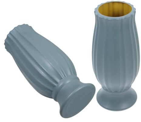 DIYEAH 2 Jarrones Conmemorativos para Cementerio, Porta Flores para Lápidas, Decoración para Tumbas, Jarrones de Jardín Resistentes al Exterior, Color Verde Claro, 2 Piezas