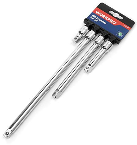 WORKPRO W074459 3/8 In. Socket Drive Extension Bar Set, Heat-Treated Steel Construction (Single Pack)