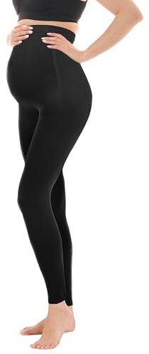 Herzmutter Umstandsleggings High Waist - OekoTex 100 - Stretch Leggings Schwangerschaft - Blickdicht - Umstandsmode Leggings - 1900 (XL-XXL)