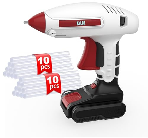 KeLDE Cordless Hot Glue Gun with Charge and 20pcs Glue Sticks Portable 18V Lithium Battery with Auto Power-off,Charger for DIY Crafts,Home Repairs,Decoration