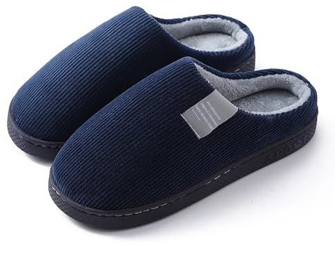 Milaloko Kvinnor Män Plysch Mjuka Tofflor Vinter Varm Slip On Hemma Anti-Skid Skor Inomhus Utomhus, Blå, 40/41 EU