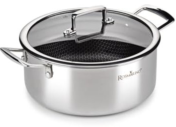 ROSMARINO HexaPro 3.0 24 cm Edelstahl-Gourmet-Topf - Ausgestattet mit fortschrittlicher Technik für hervorragende Kochergebnisse