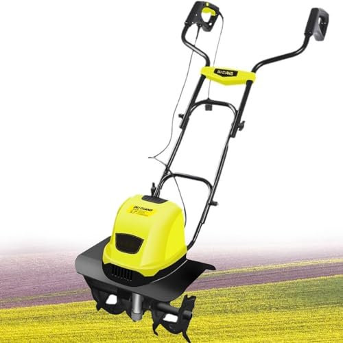 Cultivador eléctrico de jardín, motocultor, escarificador inalámbrico, ancho de trabajo de 36cm,profundidad de labranza de 18 cm, mango doble, herramientas de jardinería de 3900rpm,for césped y suelo