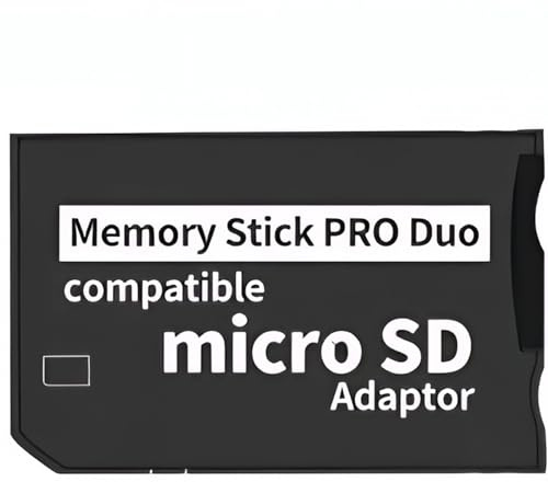 QTMMC Memory Stick Adapter for PSP 1000 2000 3000 Micro SD to TF Convertor Memory Stick PRO Duo MagicGate Card for Handycam Camera Sony Playstation Portable TF to MS Tools Black