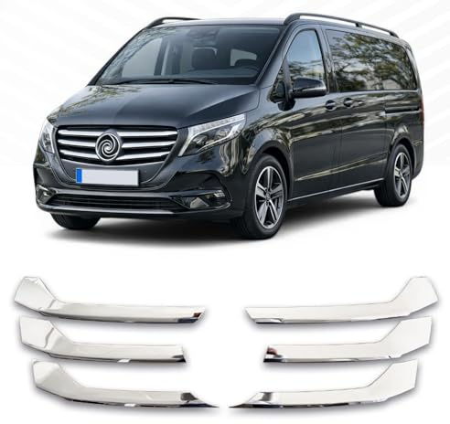 Listas de Parrilla compatible con MERCEDES VITO W447 | 2024+ | MOPF 2 | Moldura Cromada Acero Inoxidable Embellecedor Cromo Frontal Tiras cromadas de Radiador