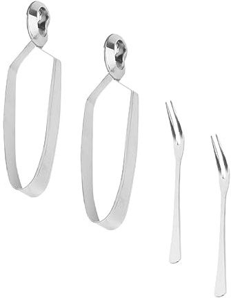 GALPADA 4 Pièces Lot De Pince à Escargots Fourchette à Escargots Acier Inoxydable Outil Pratique Pour Servir
