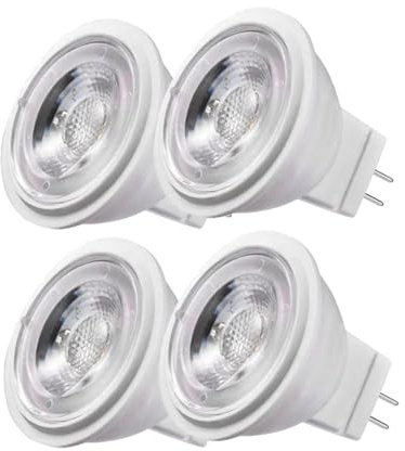 eufeifeiegds 4-Piece MR11 COB LED Light Bulb 3W AC DC 12V 120V 230V Ceiling Lamp Spotlight GU4 38Deg =20W(Warm White 3000K,110-130V)