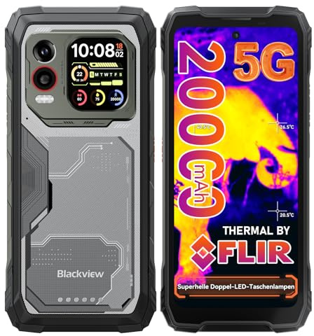 Blackview Xplore 1 Pro 5G Smartphone Rugged Termografia, 20000mAh/55W, 48(16+32)GB+512GB/2TB TF, Dimensity 7050 Android 15 Telefono Indistruttibile, 6.78 120Hz 2.4K, 64MP+50MP, IP68/IP69K/OTG/NFC/GPS