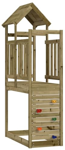 vidaXL Torre de Juego Marrón Madera Sólida Impregnada