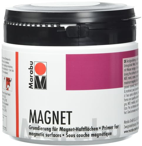 Marabu, Acrylic Primer for Magnetic Surfaces, Grey, can be Painted After Drying, Saliva-Proof, Waterproof and Non-Fading, for Approx. 1.58 m2, 475 ml (Pack of 1)